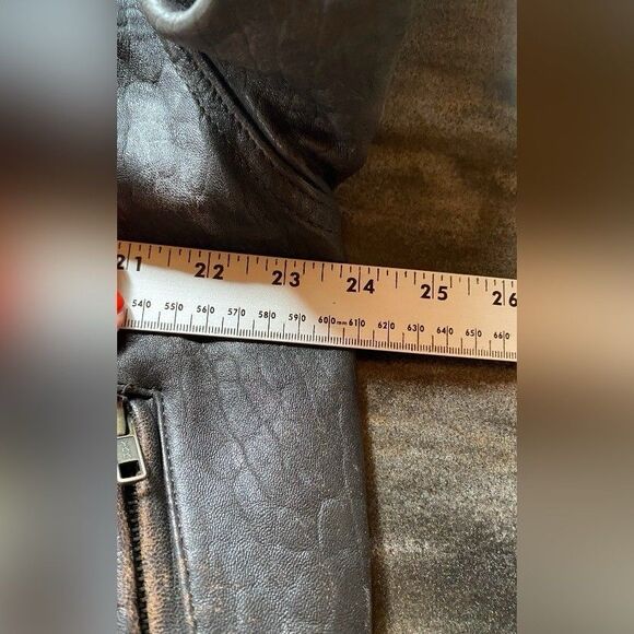 Joint Intl Men’s Bomber Jacket 42 Black Leather Harley Davidson Sherpa *Read* - Picture 5 of 6